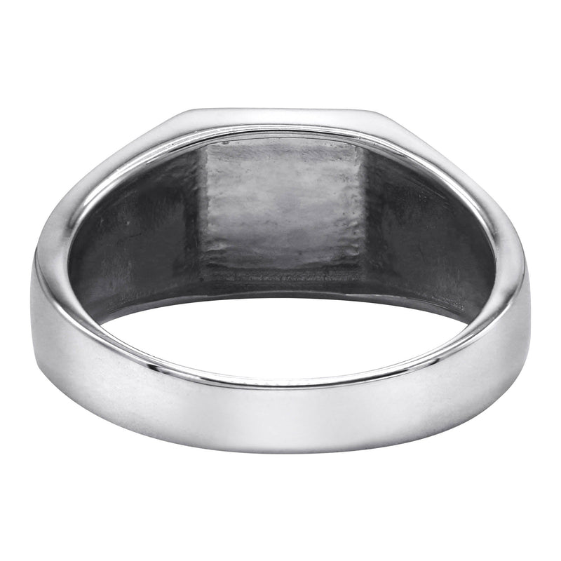 Mens Silver Cross Signet Ring | Appx 4.2 Grams