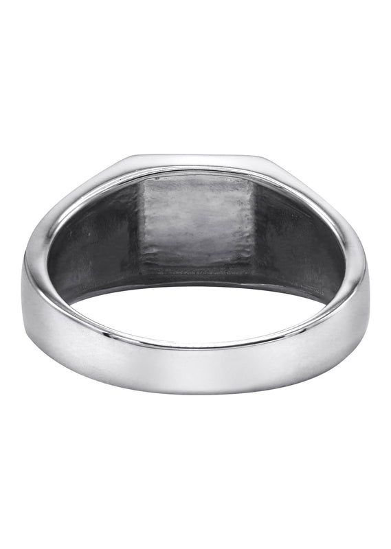 Mens Silver Cross Signet Ring | Appx 4.2 Grams
