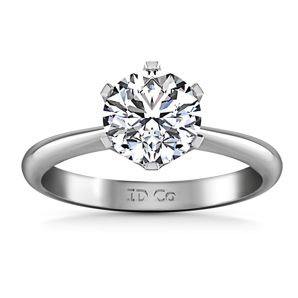 Round Diamond Solitaire Engagement Ring Tresa 14K White Gold