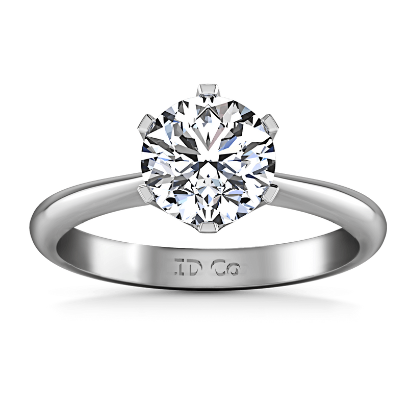 Round Diamond Solitaire Engagement Ring Tresa 14K White Gold