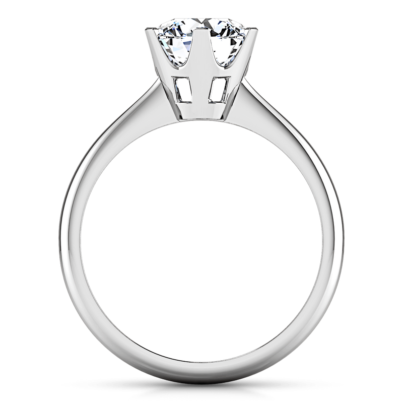 Round Diamond Solitaire Engagement Ring Tresa 14K White Gold