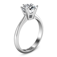 Round Diamond Solitaire Engagement Ring Tresa 14K White Gold