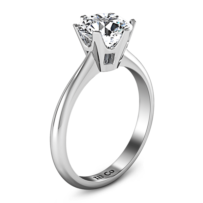Round Diamond Solitaire Engagement Ring Tresa 14K White Gold