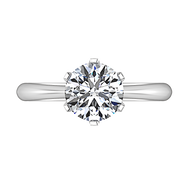 Round Diamond Solitaire Engagement Ring Tresa 14K White Gold
