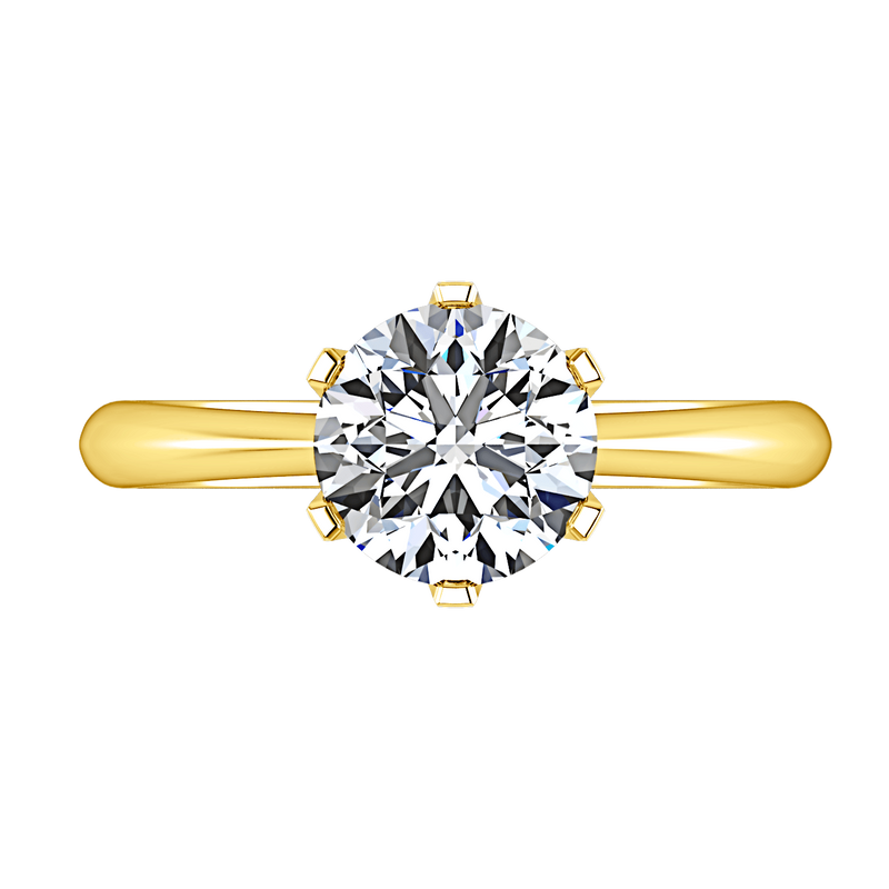Solitaire Diamond Engagement Ring Tresa  14K Yellow Gold