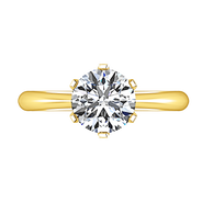 Solitaire Diamond Engagement Ring Tresa  14K Yellow Gold