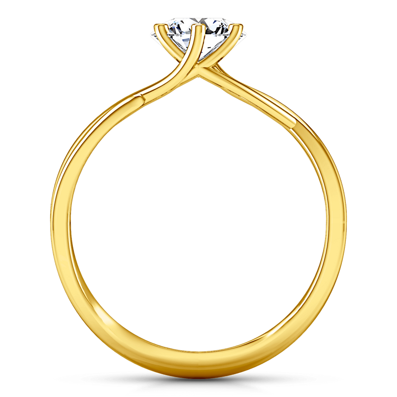 Solitaire Diamond Engagement Ring Wisteria 14K Yellow Gold