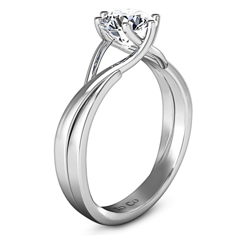 Round Diamond Solitaire Engagement Ring Wisteria 14K White Gold