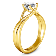 Solitaire Diamond Engagement Ring Wisteria 14K Yellow Gold