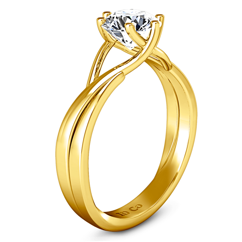 Solitaire Diamond Engagement Ring Wisteria 14K Yellow Gold