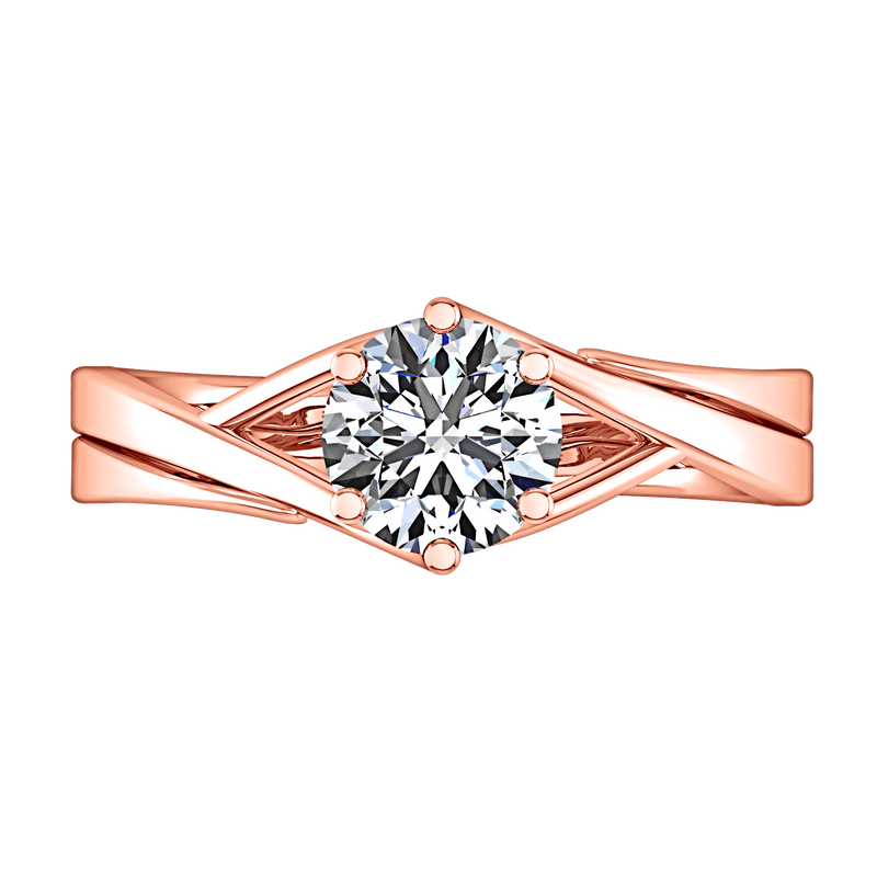 Solitaire Diamond Engagement Ring Wisteria 14K Rose Gold