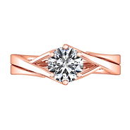 Solitaire Diamond Engagement Ring Wisteria 14K Rose Gold