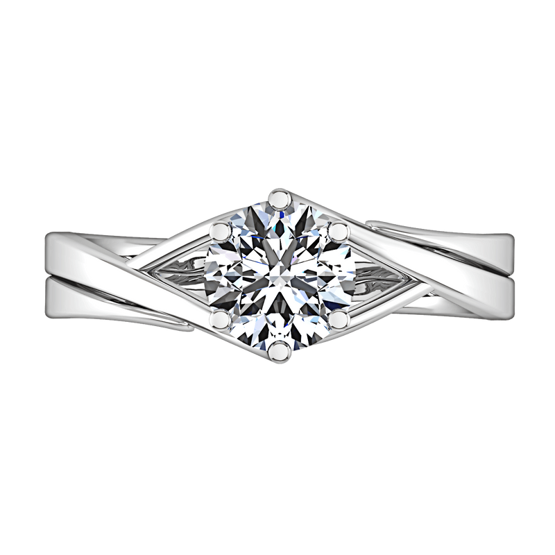 Round Diamond Solitaire Engagement Ring Wisteria 14K White Gold