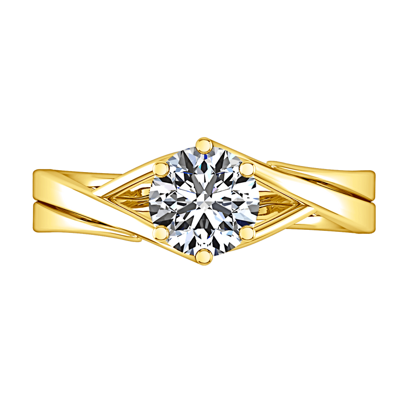 Solitaire Diamond Engagement Ring Wisteria 14K Yellow Gold