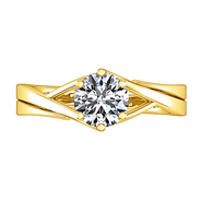 Solitaire Diamond Engagement Ring Wisteria 14K Yellow Gold
