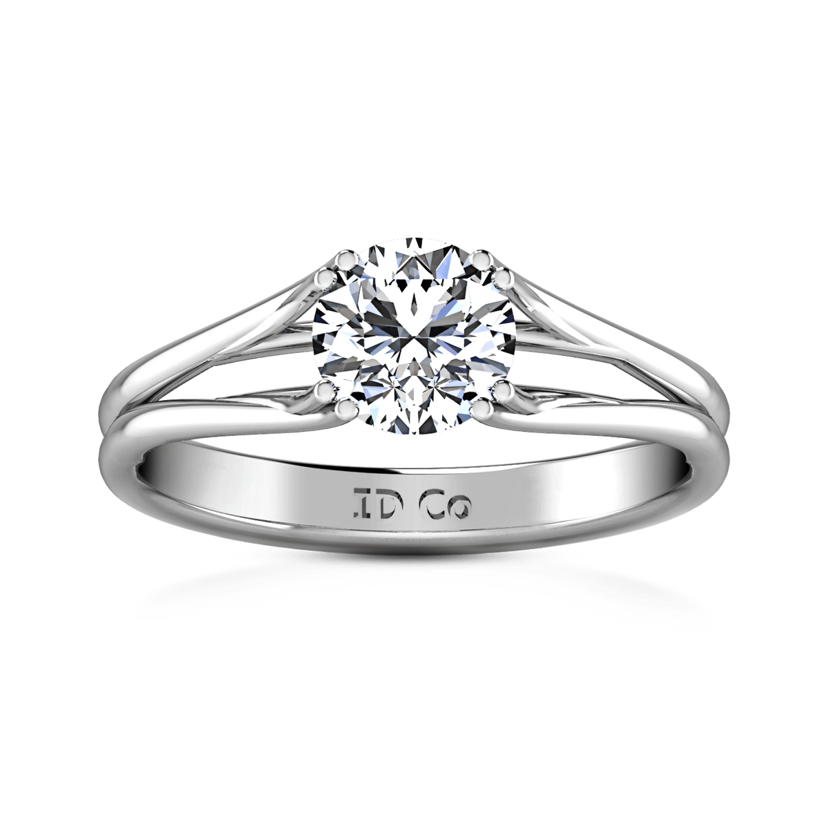 Round Diamond Solitaire Engagement Ring Adagio 14K White Gold