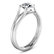Round Diamond Solitaire Engagement Ring Adagio 14K White Gold