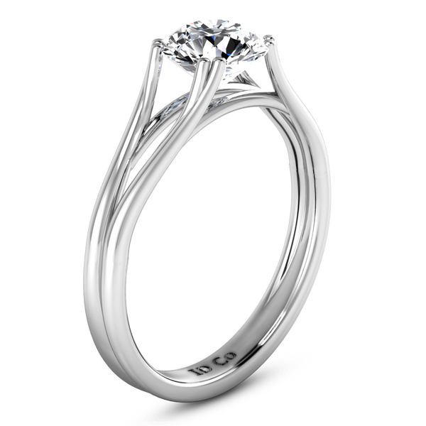 Round Diamond Solitaire Engagement Ring Adagio 14K White Gold