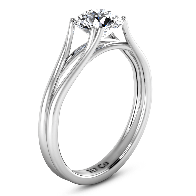 Round Diamond Solitaire Engagement Ring Adagio 14K White Gold