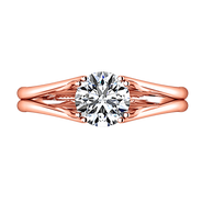 Solitaire Diamond Engagement Ring Adagio 14K Rose Gold