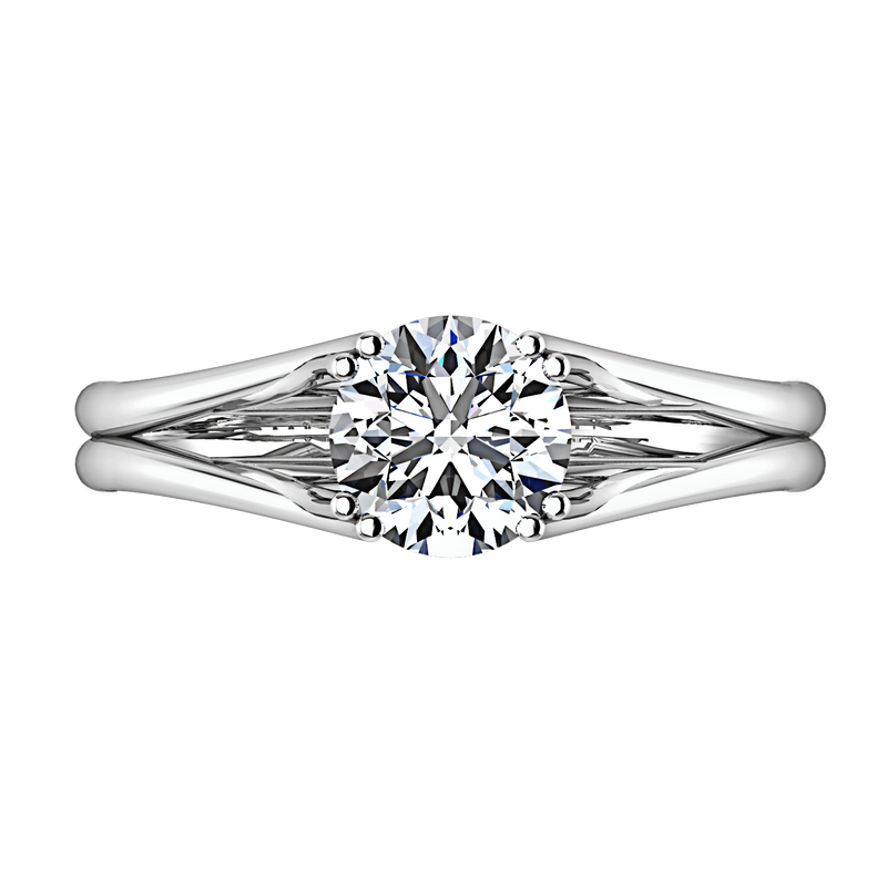 Round Diamond Solitaire Engagement Ring Adagio 14K White Gold
