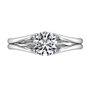 Round Diamond Solitaire Engagement Ring Adagio 14K White Gold