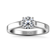 Round Diamond Solitaire Engagement Ring Lyric Modern Lattice 14K White Gold