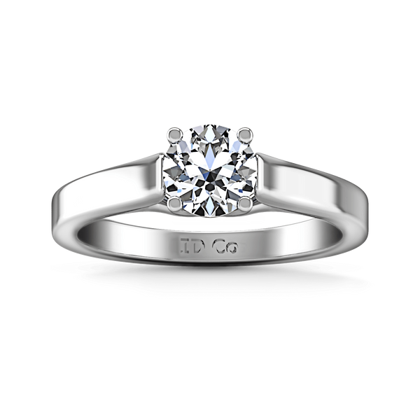 Round Diamond Solitaire Engagement Ring Lyric Modern Lattice 14K White Gold