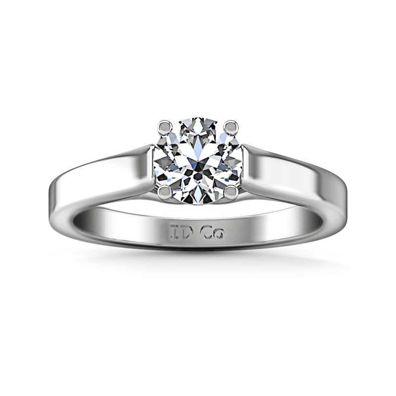 Round Diamond Solitaire Engagement Ring Lyric Modern Lattice 14K White Gold