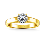 Solitaire Diamond Engagement Ring Lyric Modern Lattice 14K Yellow Gold