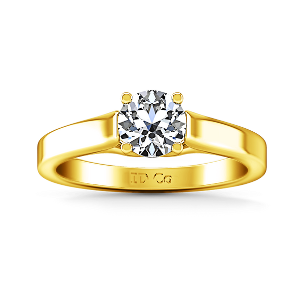 Solitaire Diamond Engagement Ring Lyric Modern Lattice 14K Yellow Gold