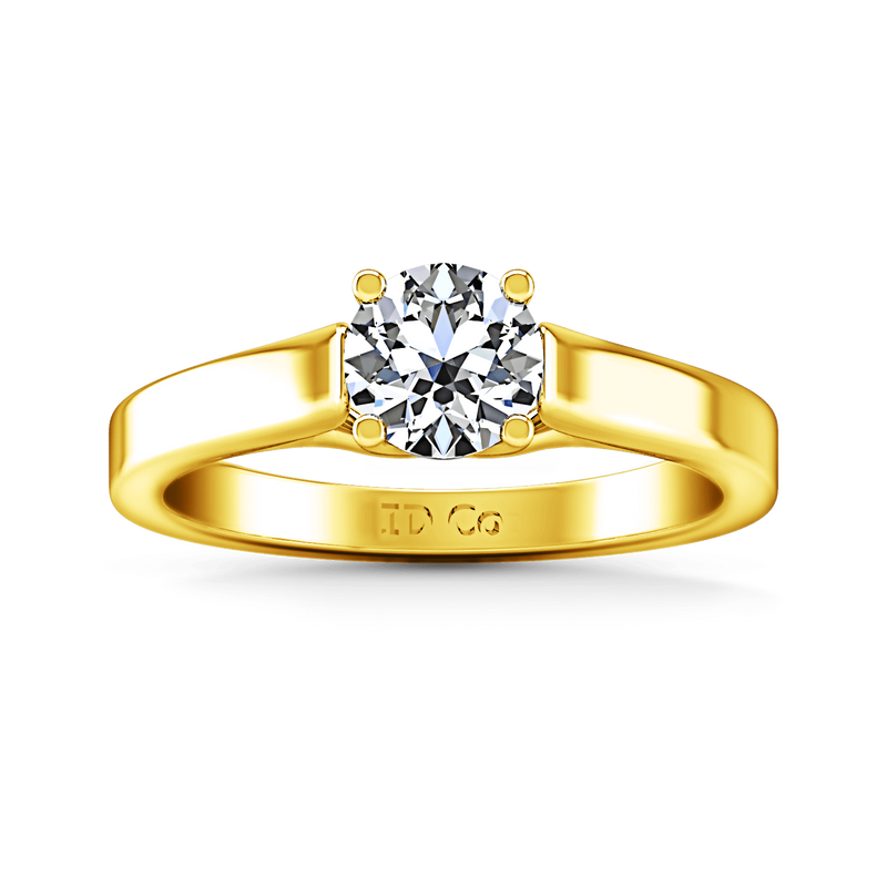 Solitaire Diamond Engagement Ring Lyric Modern Lattice 14K Yellow Gold
