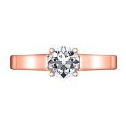 Solitaire Diamond Engagement Ring Lyric Modern Lattice 14K Rose Gold