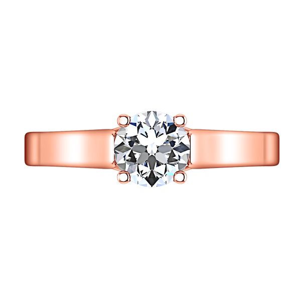 Solitaire Diamond Engagement Ring Lyric Modern Lattice 14K Rose Gold