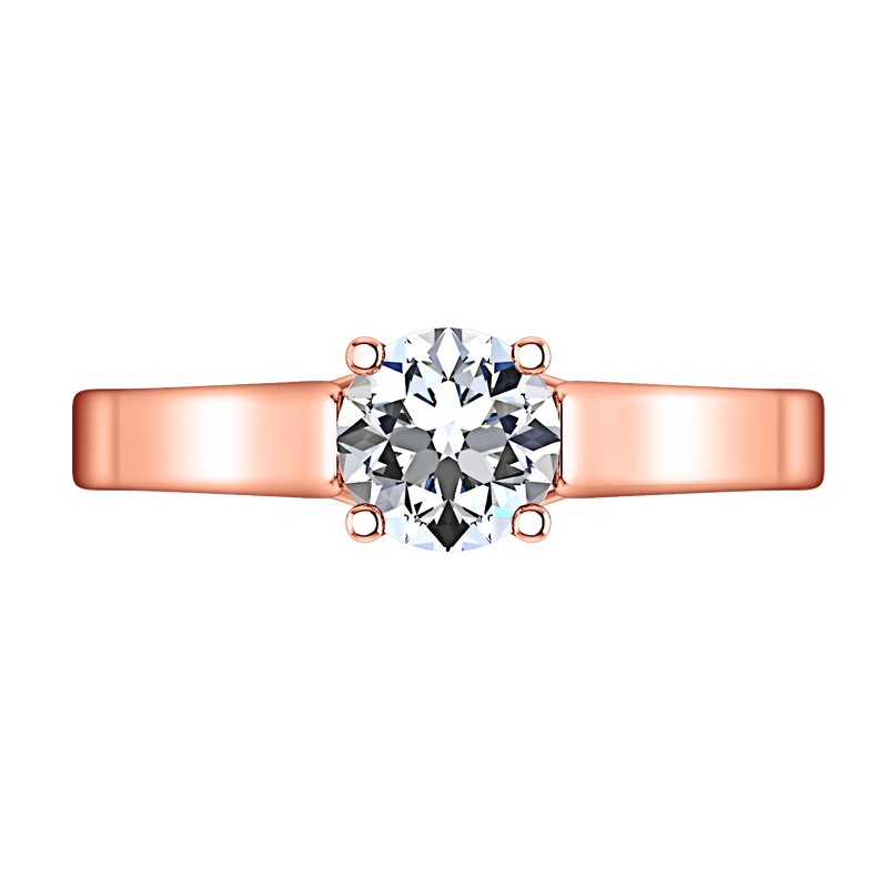 Solitaire Diamond Engagement Ring Lyric Modern Lattice 14K Rose Gold