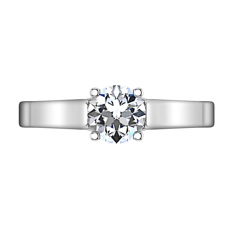 Round Diamond Solitaire Engagement Ring Lyric Modern Lattice 14K White Gold