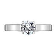 Round Diamond Solitaire Engagement Ring Lyric Modern Lattice 14K White Gold