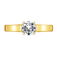 Solitaire Diamond Engagement Ring Lyric Modern Lattice 14K Yellow Gold