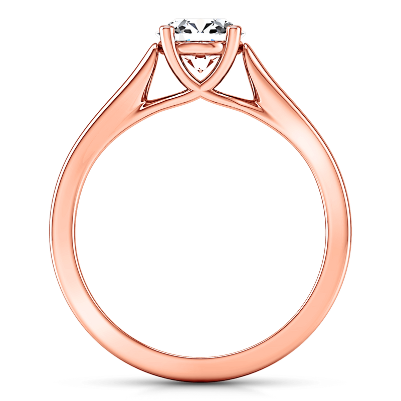 Solitaire Diamond Engagement Ring Lyric Modern Lattice 14K Rose Gold