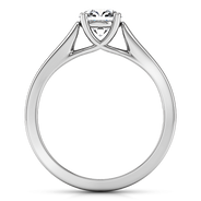 Round Diamond Solitaire Engagement Ring Lyric Modern Lattice 14K White Gold