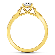 Solitaire Diamond Engagement Ring Lyric Modern Lattice 14K Yellow Gold