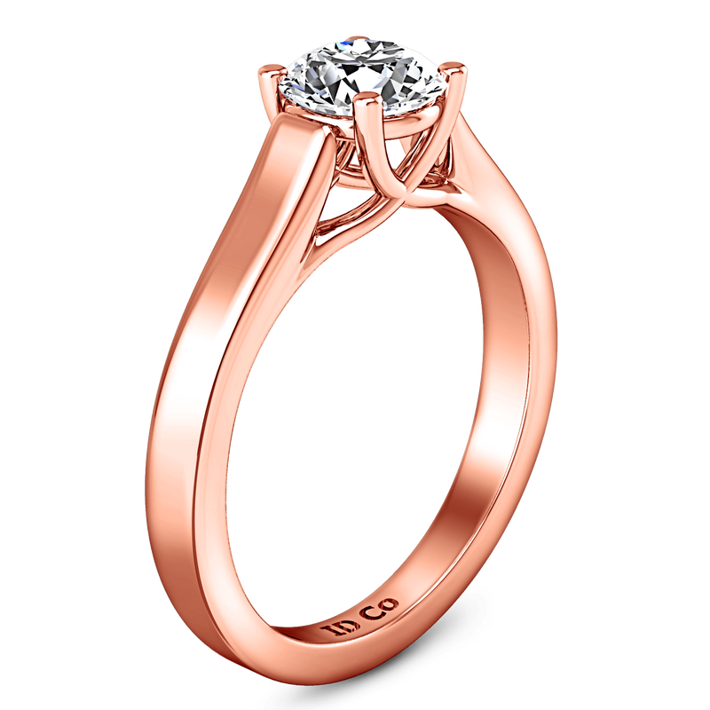 Solitaire Diamond Engagement Ring Lyric Modern Lattice 14K Rose Gold