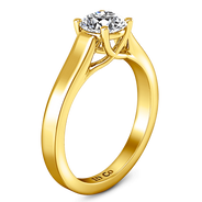 Solitaire Diamond Engagement Ring Lyric Modern Lattice 14K Yellow Gold