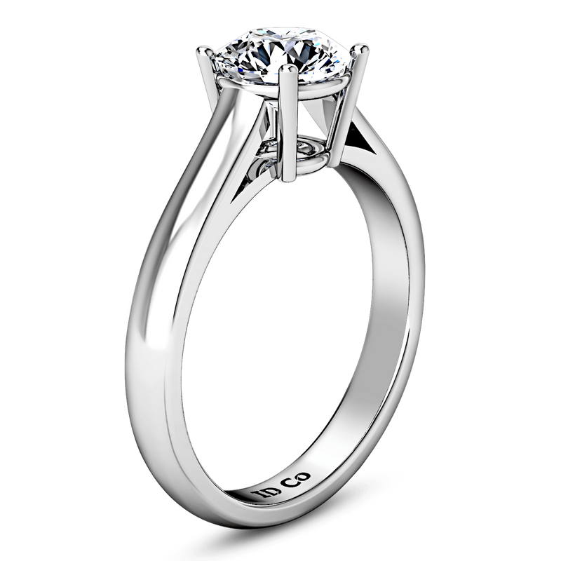 Round Diamond Solitaire Engagement Ring Chiara 14K White Gold