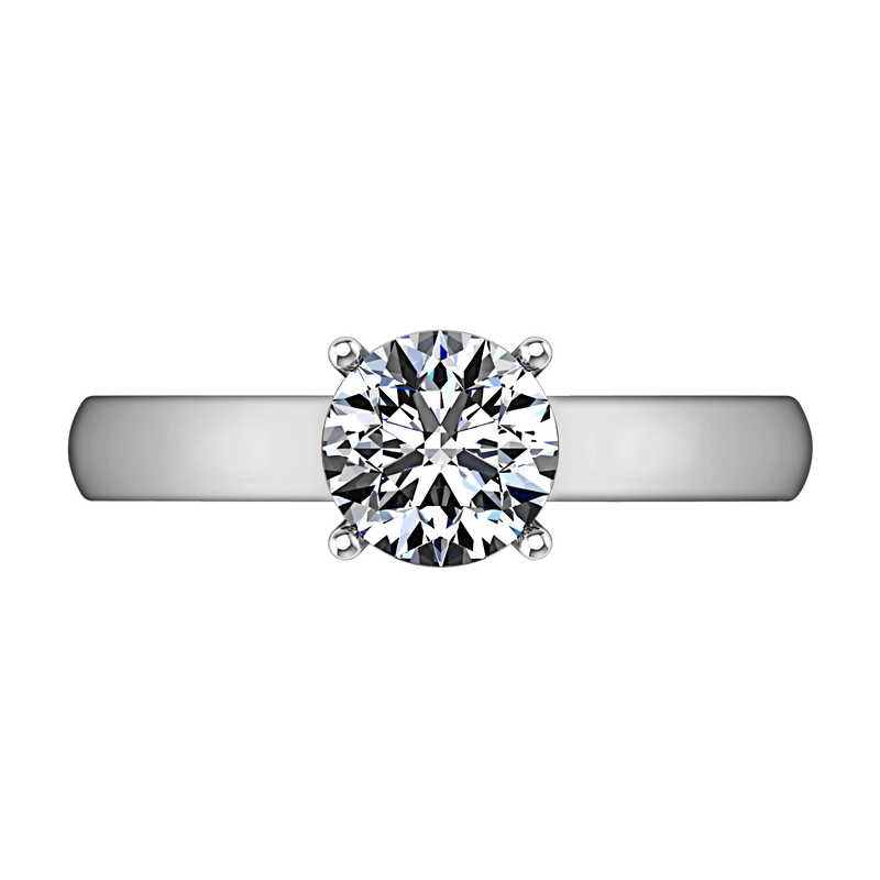 Round Diamond Solitaire Engagement Ring Chiara 14K White Gold