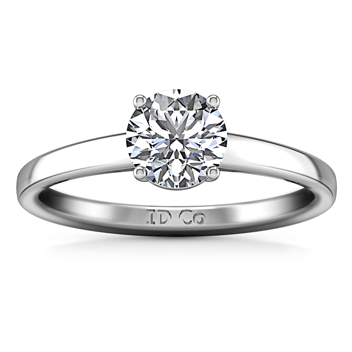 Round Diamond Solitaire Engagement Ring Nuovo 14K White Gold