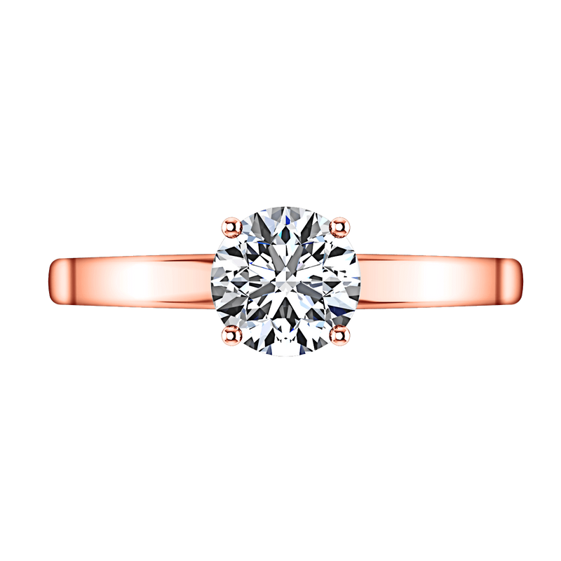 Solitaire Diamond Engagement Ring Nuovo 14K Rose Gold