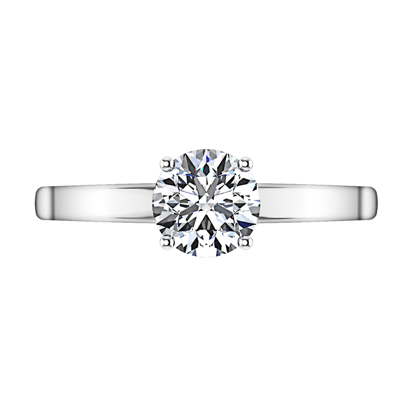 Round Diamond Solitaire Engagement Ring Nuovo 14K White Gold
