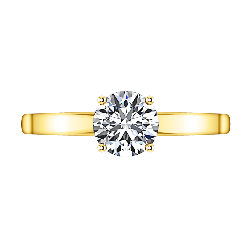 Solitaire Diamond Engagement Ring Nuovo 14K Yellow Gold