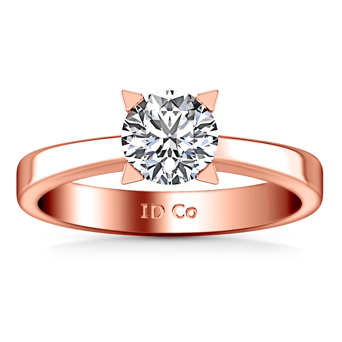 Solitaire Diamond Engagement Ring Icon 14K Rose Gold